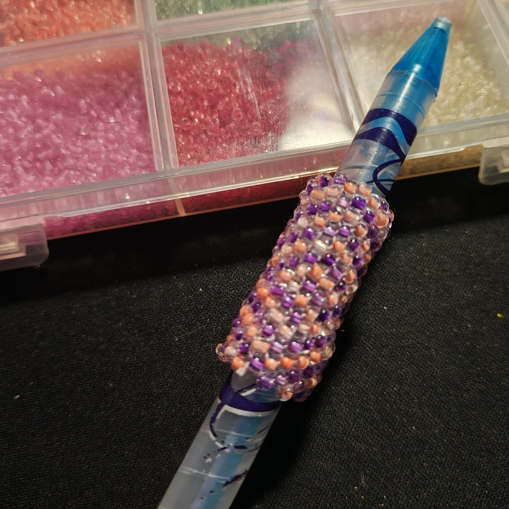 Dreadlock Bead Handmade Orange Purple Zigzag Seed Bead Hair Jewelry Peyote Charm